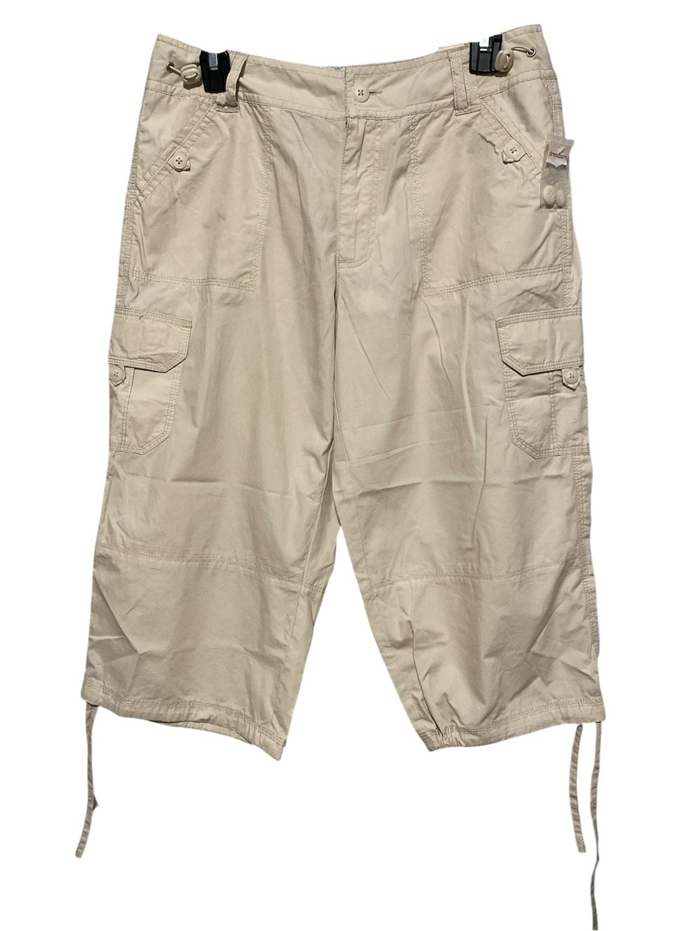 Y2K Dressbarn Khaki Baggy Cargo Capris Size 8 Gorpcore Grunge Streetwear NWT